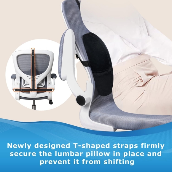 Lumbar Support Pillow in Velvet Black - Picture 3 of 9